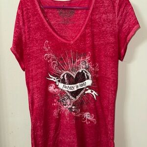 Rock & Republic Red Graphic Short Sleeve Tee